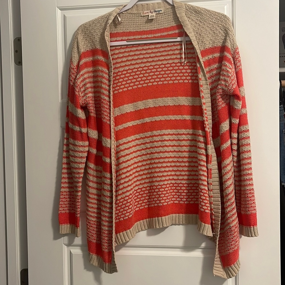 Small orange striped cardigan